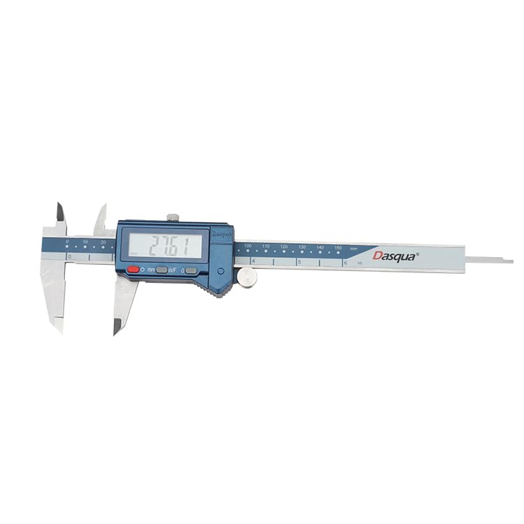 Dasqua 6" Digital Caliper Stainless Steel - IP54 Rated with Large Screen, in/mm/Fraction Conversion. High Precision ±0.001" Accuracy, Includes Protective Case - Image 1
